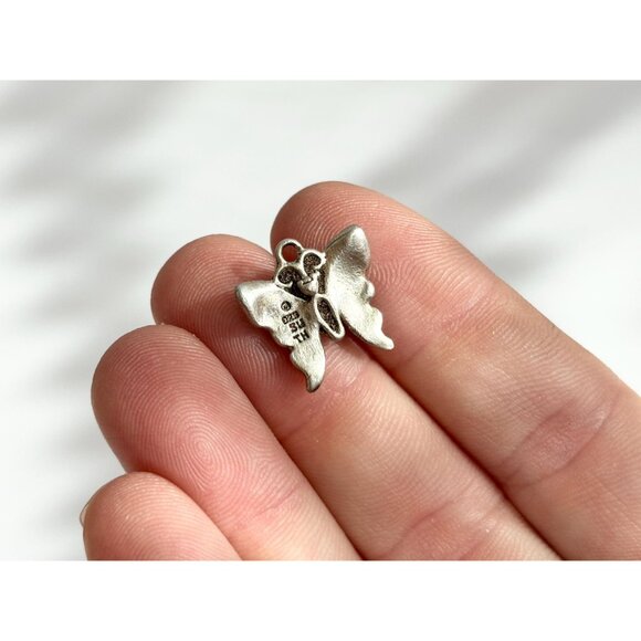 Beautiful Butterfly Shaped 925 Stamped Sterling Silver Vintage Pendant | Charm - Picture 6 of 9